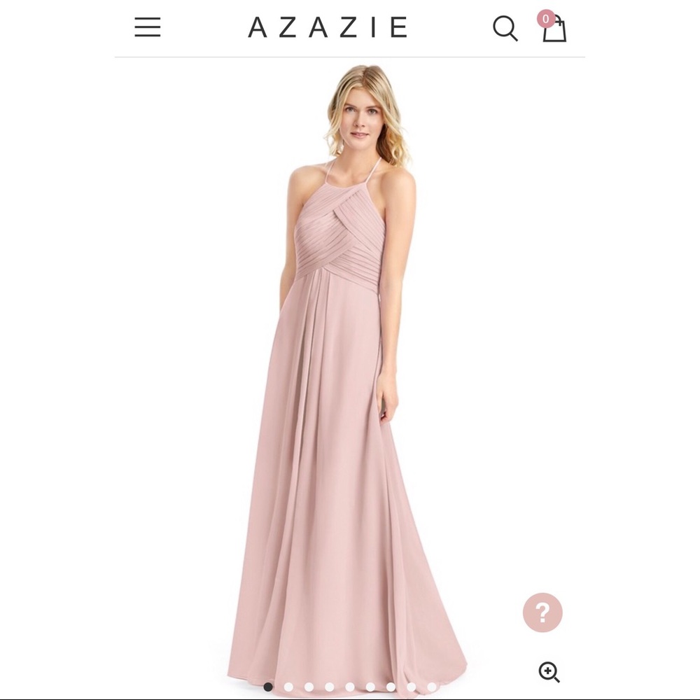 A-Line Long Chiffon Bridesmaid Dress Dusty Rose